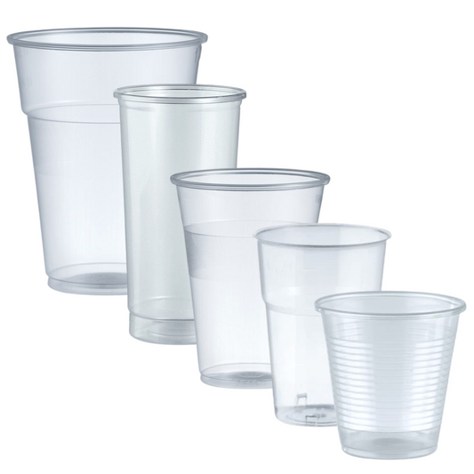 Vasos transparentes de PP 100% reciclables